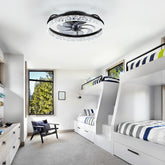 20-inch 7-Blade Enclosed Flush Mount  LED Ceiling Fan with Light and Remote